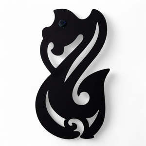 Aotearoa Inspired: Manaia Black Steel Wall Art (approx. 50cm long)
