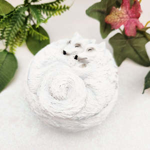 Woodland Grotto: Mystical White Wolves Trinket Box (approx. 4.5x8cm)