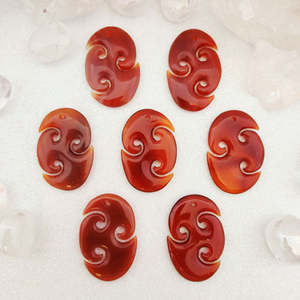 Carnelian Triple Koru Pendant (assorted)
