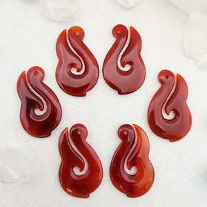 Aotearoa Inspired: Carnelian Hei Matu aka Fish Hook Pendant (assorted)