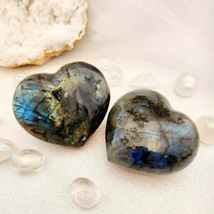 Inspirational Heartfelt Gifts: Labradorite Heart (assorted. approx 6.8-7.1x7.5-7.6cm)