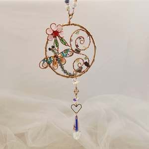 Dragonfly Beaded Hanging Prism