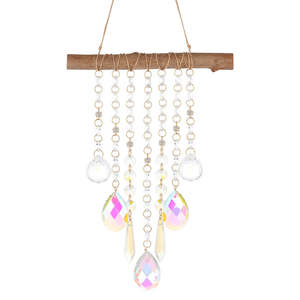 Wall Art Hanging Gifts: Branch of Hanging Glass Prisms (approx. 44x20cm from top of string)