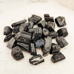 Crystals Fossils: Black Tourmaline Rough Rock
