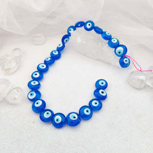 Blue Nazar Protection Eye Glass Bead Strand, 1.6cm Diameter Beads, Assorted