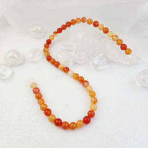 Carnelian Round Bead Strand, 8-9mm Beads, Assorted