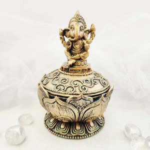 Ganesh Bronze Look Box (approx. 16x10.5cm)