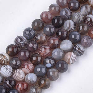 Beads Other Crafts: Botswana Agate Round Bead, 8-9mm, Assorted