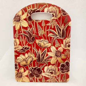 Red and Gold Flower Trivet