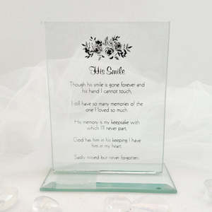 His Smile Memorial Plaque (approx. 17cm)