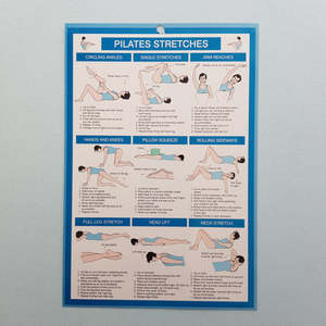Personal Health Items: Pilates Stretches Chart (approx. 24x16cm)