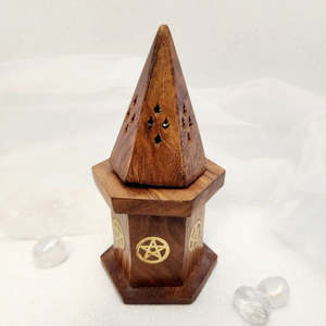 World Spirituality: Pentacle Cone Burner with Storage Box (approx 16x7.5cm)