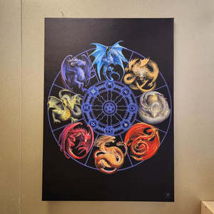 Wall Art Hanging Gifts: Dragons of the Sabbats Canvas By Anne Stokes (approx. 70x50cm)
