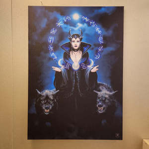Wall Art Hanging Gifts: Moon Witch Canvas By Anne Stokes (approx. 70x50cm)