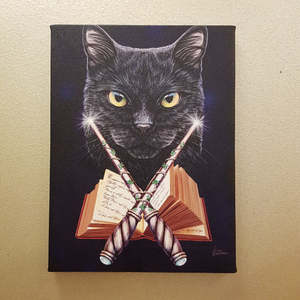 Wall Art Hanging Gifts: Magick Maker Cat Canvas by Lisa Parker (approx. 25 x 19cm)