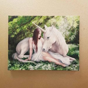 Wall Art Hanging Gifts: Pure Heart Canvas by Anne Stokes (approx. 25 x 19cm)