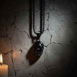 Jewellery Other Accessories: Black Skull Pendant Necklace | Gothic | Stainless Steel