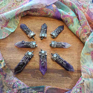 Jewellery Other Accessories: Amethyst & Opalite Crystal Pendant | Calm & Clarity | Assorted