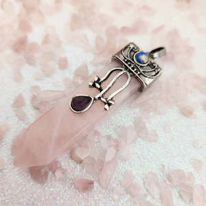 Rose Quartz, Amethyst & Opalite Crystal Pendant | Love & Calm | Assorted