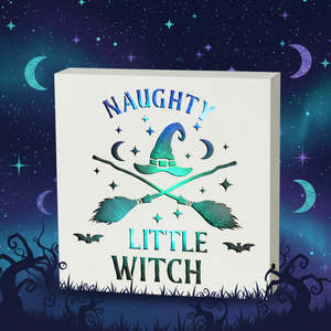 Mystical Magical: Naughty Little Witch | Light Up Sign | Colour Changing