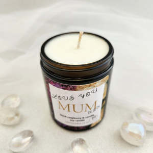 Aromatics Accessories: Love You Mum | Black Raspberry & Vanilla Soy Candle | Made in NZ | 25 hr