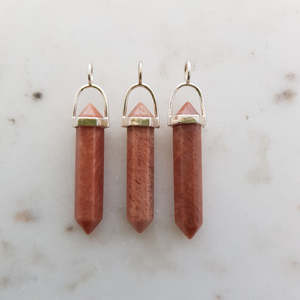 Jewellery Other Accessories: Peach Moonstone Crystal Pendant | Double Terminated | New Beginnings | Assorted