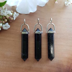 Jewellery Other Accessories: Black Tourmaline Crystal Pendant | Double Terminated | Grounding & Protective | Assorted