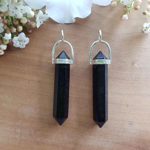 Jewellery Other Accessories: Black Obsidian Crystal Pendant | Double Terminated | Grief & Loss | Assorted