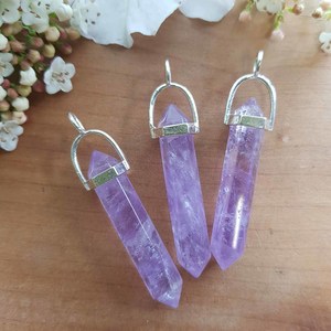 Jewellery Other Accessories: Amethyst Crystal Pendant | Double Terminated | Grief & Loss | Assorted