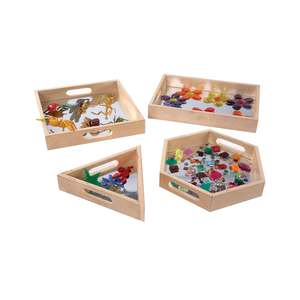 Wooden Mirror Sensory Trays 4pk