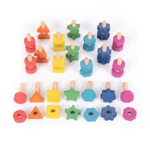 TickiT Rainbow Wooden Nuts & Bolts - Pk21