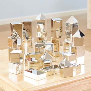 Silver Metallic 3D Construction Blocks - 32 Piece