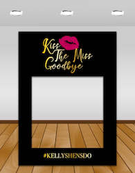 Weddings And Bridal Showers: Kiss The Miss Goodbye InstaFrame - Black and Gold