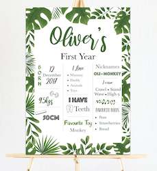 Jungle First Birthday Milestone