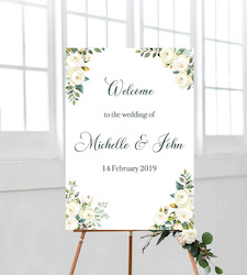 White Roses Welcome Sign