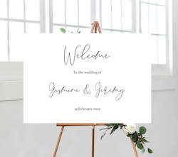 Welcome Signs: Black and White Welcome Sign