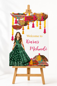 Welcome Sign: Personalised Mehndi Welcome Sign | Custom Wedding Sign NZ