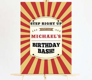 Red and Gold Circus Welcome Sign