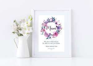 Mothers Day Prints: Floral Mother's Day Print