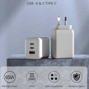 E Electronics: USB Power Supply 65W with 2x Type C and 1x Type A outlets