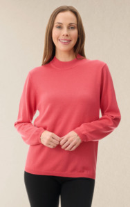 High neck jumper coral