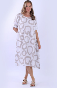 Sawyer linen back button dress
