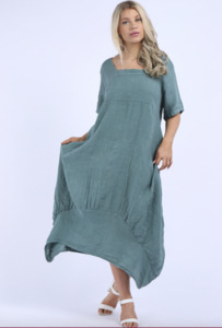Ava dip dress sage