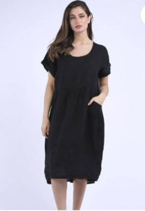 Charlotte dress linen black