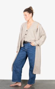 Outerwear: Cardi vest set oat