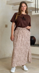 Resort midi skirt beige pebble