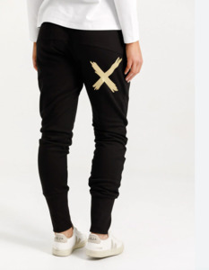 Bottoms: Alpine Apartment pant winter weight black w gold