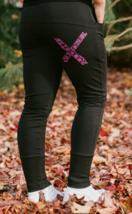 Apartment pant winter weight Black w orchid damask