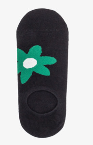 No show black green dahlia sock