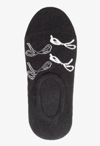 Socks: No show black bows sock